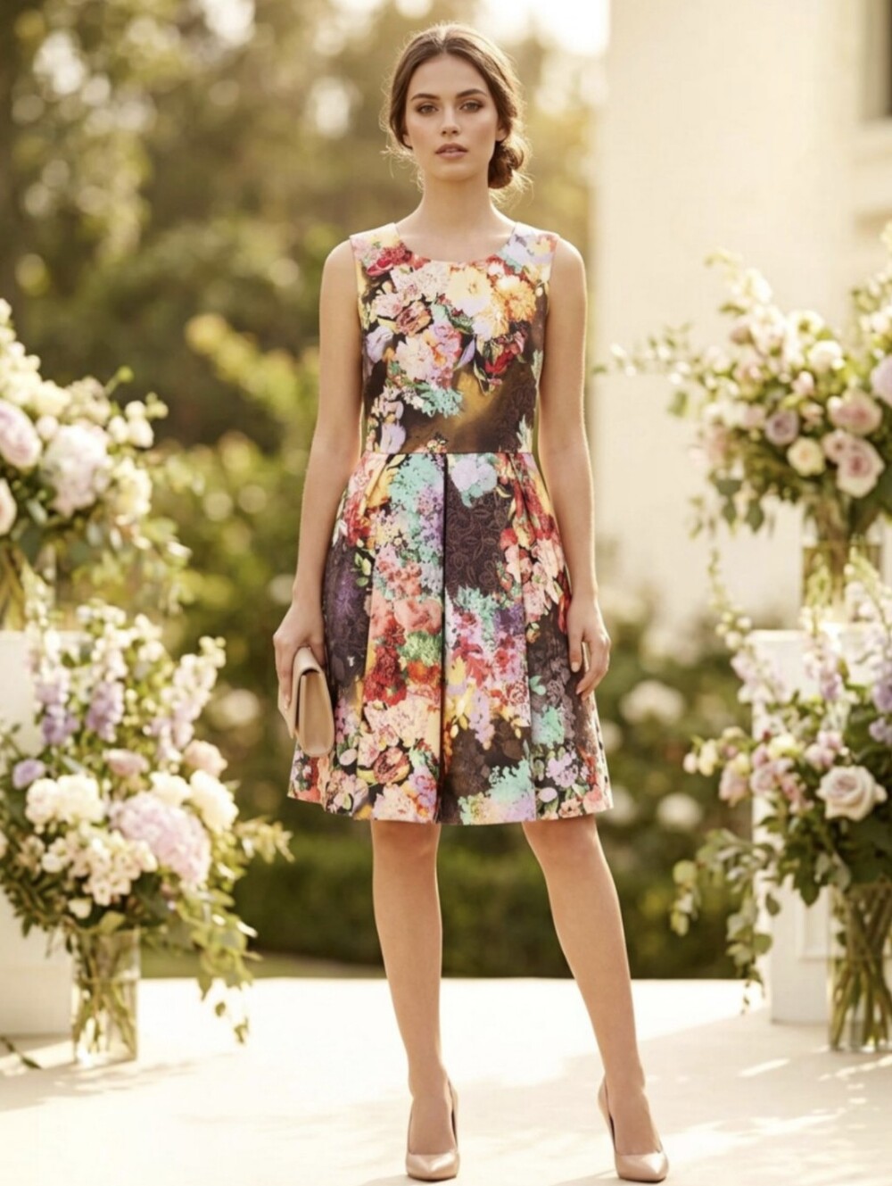 Betsey Johnson Floral Skater Dress Size 6 2010's